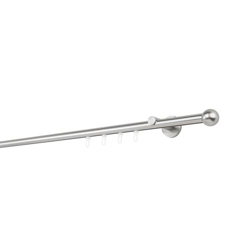 4066866167604 - Ondeco - Gardinenstange auf Maß Innenlauf 20mm Ball 1-lauf Vorhangstange Wandträger 65cm Stilgarnitur Gleiter für Vorhänge - Edelstahl-Optik - 120cm 4066866167604 - Ondeco - Gardinenstange auf Maß Innenlauf 20mm Ball 1-lauf Vorhangstange Wandträger 65cm Stilgarnitur Gleiter für Vorhänge - Edelstahl-Optik - 120cm