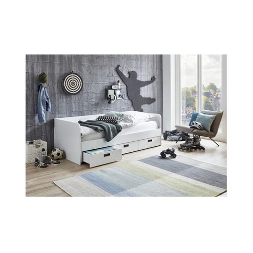 4250468575916 - Funktionsbett Bianca 90 x 200 auf 180 x 200 cm ausziehbar Ausf Spanplatte weiß Dekor