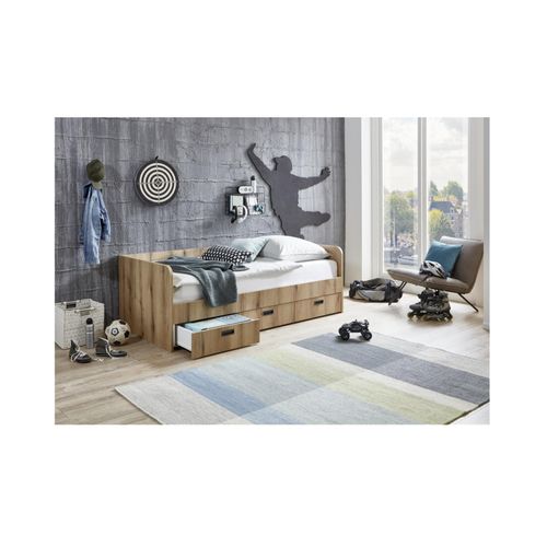 4250468575923 - Funktionsbett Bianca 90 x 200 auf 180 x 200 cm ausziehbar Ausf Spanplatte Eiche Artiksan Dekor 4250468575923 - Funktionsbett Bianca 90 x 200 auf 180 x 200 cm ausziehbar Ausf Spanplatte Eiche Artiksan Dekor