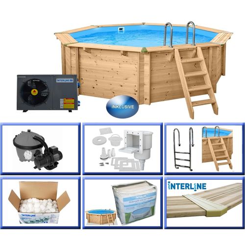 8720958000076 - Holzpool Java Wärmepumpen Set ø 440 m 136m Wärmepumpe 30KW Set 8720958000076 - Holzpool Java Wärmepumpen Set ø 440 m 136m Wärmepumpe 30KW Set