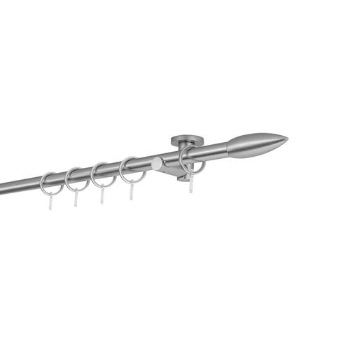 4066866153379 - Gardinenstange auf Maß 20mm Patrone 1-lauf Vorhangstange Deckenträger 55cm Stilgarnitur mit Ringen für Vorhänge - Edelstahl-Optik - 150cm 4066866153379 - Gardinenstange auf Maß 20mm Patrone 1-lauf Vorhangstange Deckenträger 55cm Stilgarnitur mit Ringen für Vorhänge - Edelstahl-Optik - 150cm