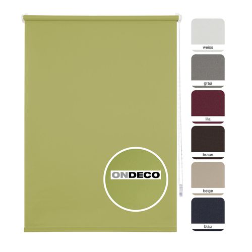 4040255306508 - Ondeco Tageslichtrollo Win ohne Bohren Klemmfix lichtdurchlässig und Blickdicht Farbe Grün Größe 90x210 cm 4040255306508 - Ondeco Tageslichtrollo Win ohne Bohren Klemmfix lichtdurchlässig und Blickdicht Farbe Grün Größe 90x210 cm