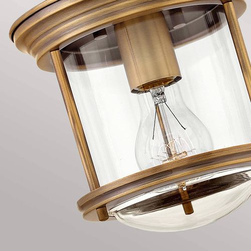 5024005669111 - Elstead Lighting QN-HADRIAN-MINI-F-BR-CLEAR QUINTIESSE Deckenleuchte Hadrian E27 1x40W IP44 Stahl Bronze gebürstet Glas klar H185cm Ø196cm dimmbar