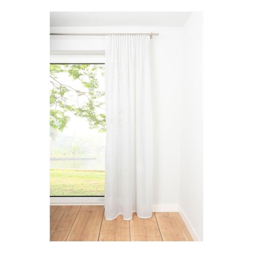 4040255304016 - Ondeco Schlaufenschal Breeze Gardinen Blickdicht Vorhang Schlafzimmer 1er Set Farbe Weiß Größe 135x300 cm