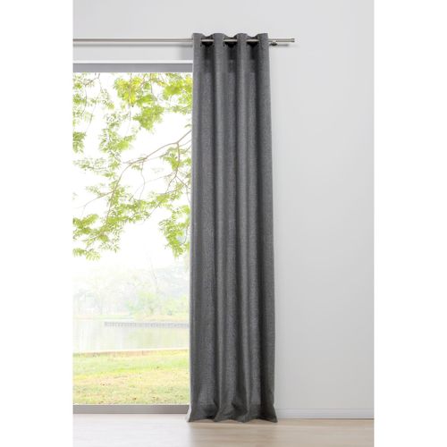 4040255304740 - Ondeco Ösenschal Chalet Gardinen Blickdicht Vorhang Schlafzimmer Ösen Vorhänge Blickdicht 1er Set Farbe Grau Größe 135x300 cm