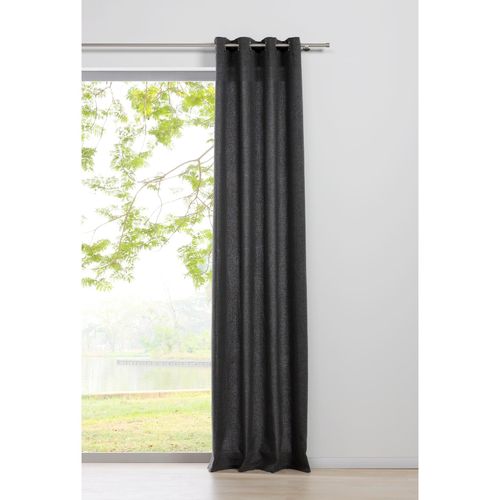 4040255304733 - Ondeco Ösenschal Chalet Gardinen Blickdicht Vorhang Schlafzimmer Ösen Vorhänge Blickdicht 1er Set Farbe Anthrazit Größe 135x300 cm