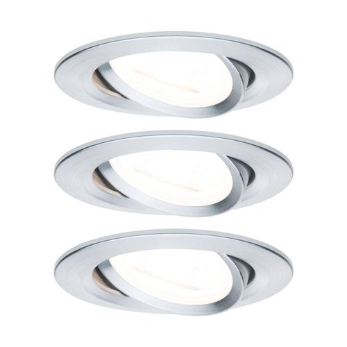 4000870934692 - LED Einbauleuchte 3-Step-Dim Nova Basisset schwenkbar rund 84mm 50° GU10 3x65W 3x460lm 230V dimmbar 2700K Alu gedreht