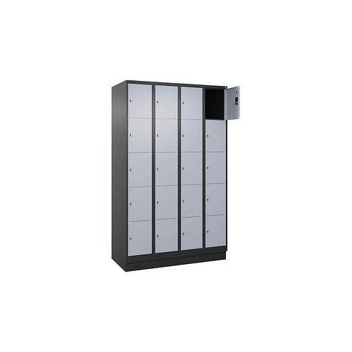 4068427574067 - Schließfachschrank Classic PLUS schwarzgrau weißaluminium 080020-405 S10040 20 Schließfächer 1200 x 500 x 1950 cm 406842757