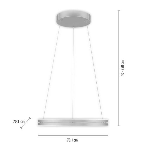 4012248372302 - PURE LED-Hängeleuchte E-Loop aluminium Ø 70 cm Aluminium CCT