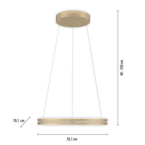 4012248372296 - PURE LED-Hängeleuchte E-Loop messing Ø 70 cm Aluminium CCT