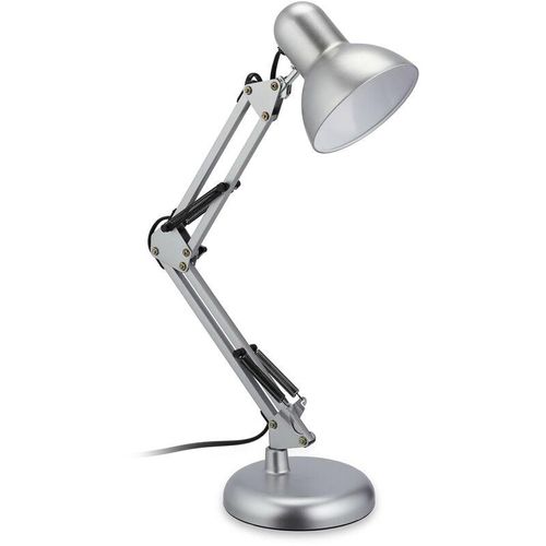 4052025428419 - Relaxdays Schreibtischlampe Retro verstellbare Gelenkarmlampe E27-Fassung schwenkbar Büro Tischlampe Metall silber