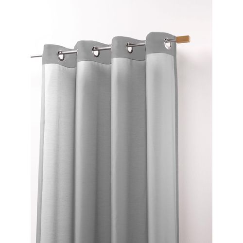 6930325740463 - Gardine HEINE HOME Gardinen Gr 295 cm Ösen 140 cm grau (silbergrau) Ösen