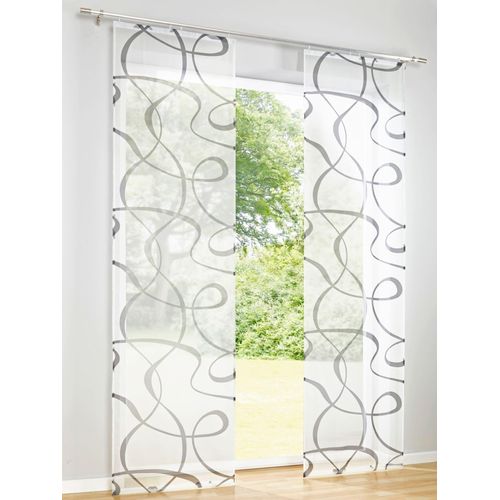 6943755940679 - Schiebegardine HEINE HOME Gr 2 grau (weiß grau) B60cm H175cm Polyester Gardinen