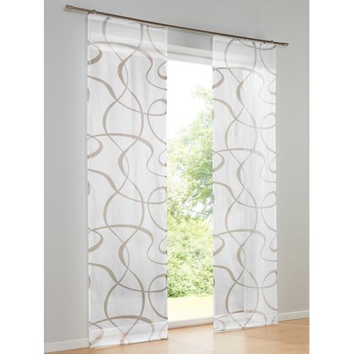 6943755939499 - Schiebegardine HEINE HOME Gr 2 grau (weiß taupe) Gardinen 175cm Klettschiene Klettschiene 60cm Polyester B60cm H175cm