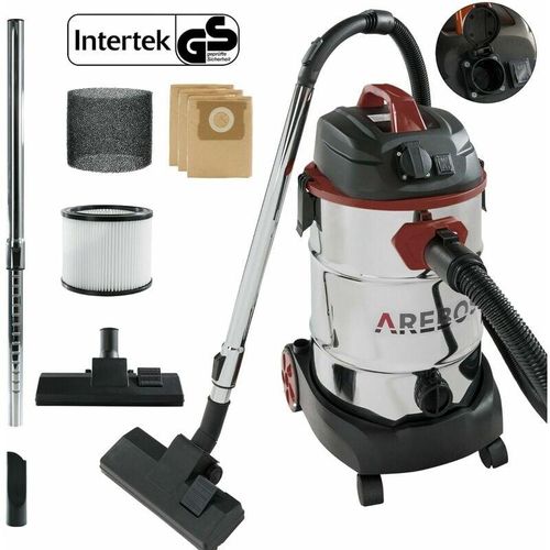 4260627422814 - Industriestaubsauger 5IN1 1600W Staubsauger Nass Trocken 30L Rot - Rot - Arebos