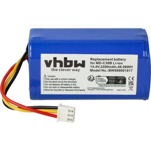 4065705701603 - Vhbw - 1x Akku kompatibel mit Blaupunkt Bluebot Xboost BPK-VCBB1XB Saugroboter (3200 mAh 144 v Li-Ion)