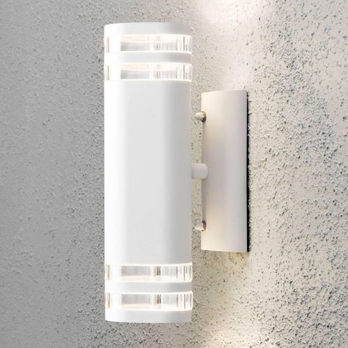 7318307516258 - Konstsmide Lighting - Konstsmide Modena Moderne Up-Down-Doppelwandleuchte für den Außenbereich weiß transparent IP44