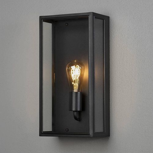 7318307349757 - Konstsmide Lighting - Konstsmide Carpi Outdoor Moderne Laterne Wall Big E27 Schwarz mit Klarglas IP44