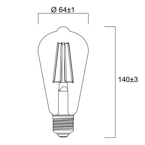 5410288301334 - E27 Filament LED ST64 4W 2700K 840 lm