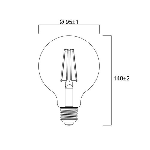 5410288301341 - E27 Filament LED G95 4W 2700K 840 lm