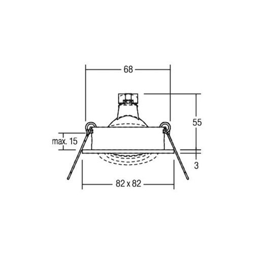 4251433925477 - BRUM NV-Einbaustrah mattschwarz 006508 GU53 50W DA68mm 82x82mm eckig