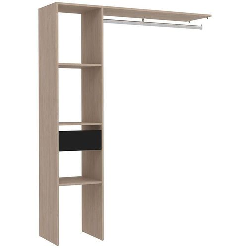 3760313249929 - Concept-usine - Kleiderschrank aus Holz mit 3 Fächern 1 Schublade und Garderobe elysee