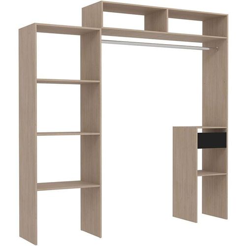 3760285050653 - Concept-usine - Begehbarer Kleiderschrank mit Garderobe Fächern und Schubladen elysee - Holz