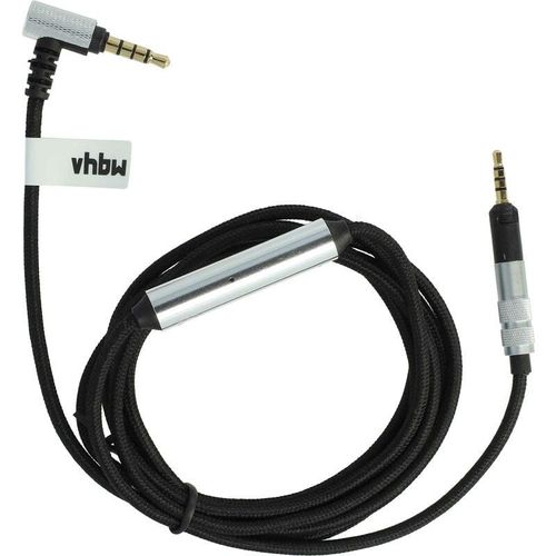 4064115924169 - Audio aux Kabel kompatibel mit Sennheiser HD558 HD559 HD560S HD569 Kopfhörer - Audiokabel 35 mm Klinkenstecker 150 cm Schwarz Silber - Vhbw