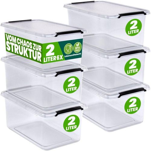 4250525399295 - Aufbewahrungsbox mit Deckel 2L und 5L Box Kunststoff Kisten lebensmittelecht bpa frei klein Klickverschluss transparent stapelbar Küche Schlafzimmer 4250525399295 - Aufbewahrungsbox mit Deckel 2L und 5L Box Kunststoff Kisten lebensmittelecht bpa frei klein Klickverschluss transparent stapelbar Küche Schlafzimmer