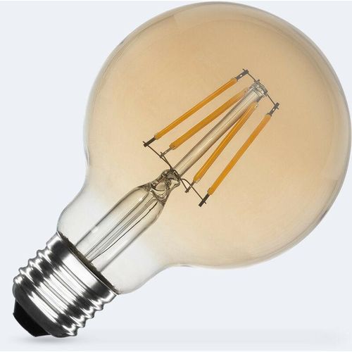 8445044144716 - Efectoled - LED-Glühbirne Filament E27 6W 750 lm G80 Gold 2200K Warmweiß No Flicker