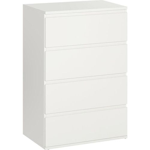 4255633555335 - Homcom - Kommode Schubladenschrank Sideboard mit 4 Schubladen Büroschrank mit kippsicheren Zuglaschen für Wohnzimmer Schlafzimmer Weiß 55 x 33 x