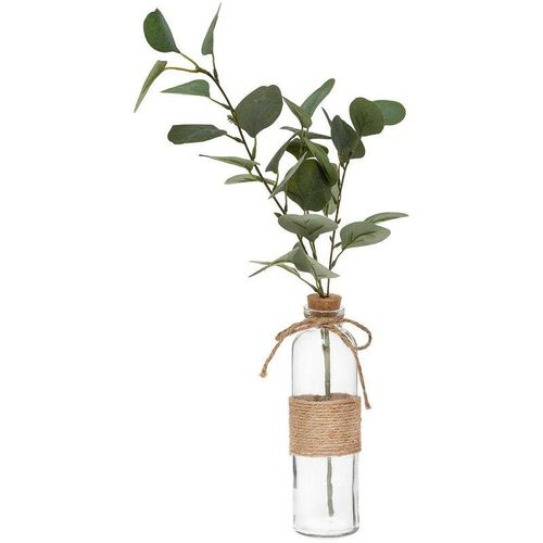 3560238705704 - Atmosphera - Künstlicher Eukalyptus - Glasvase - H45 cm Transparent