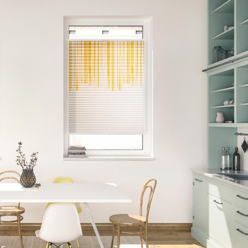 4251369829207 - Plissee ORIGINAL Plissee Klemmfix ohne Bohren blickdicht Flowing Honey - Gelb Plissees Gr 130 cm zweiseitig verschiebbar 80 cm gelb (gelb weiß weiß) Kinder Kinderzimmer-Plissees