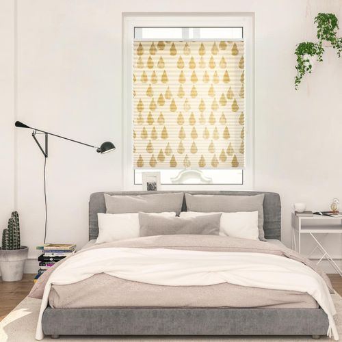 4251369829399 - Plissee ORIGINAL Plissee Klemmfix ohne Bohren blickdicht Golden Drops - Gold Plissees Gr 130 cm zweiseitig verschiebbar 90 cm goldfarben (goldfarben weiß weiß) Kinder Kinderzimmer-Plissees 4251369829399 - Plissee ORIGINAL Plissee Klemmfix ohne Bohren blickdicht Golden Drops - Gold Plissees Gr 130 cm zweiseitig verschiebbar 90 cm goldfarben (goldfarben weiß weiß) Kinder Kinderzimmer-Plissees