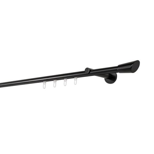4066866178099 - Gardinenstange auf Maß Innenlauf 20mm Rag 1-lauf Vorhangstange Wandträger 12cm Stilgarnitur Gleiter für Vorhänge - Schwarz - 380cm 4066866178099 - Gardinenstange auf Maß Innenlauf 20mm Rag 1-lauf Vorhangstange Wandträger 12cm Stilgarnitur Gleiter für Vorhänge - Schwarz - 380cm