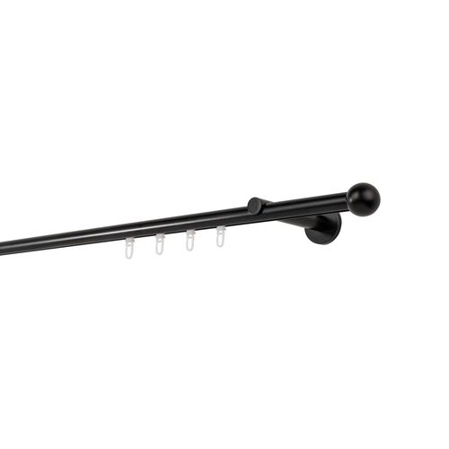 4066866176347 - Ondeco - Gardinenstange auf Maß Innenlauf 20mm Ball 1-lauf Vorhangstange Wandträger 12cm Stilgarnitur Gleiter für Vorhänge - Schwarz - 180cm 4066866176347 - Ondeco - Gardinenstange auf Maß Innenlauf 20mm Ball 1-lauf Vorhangstange Wandträger 12cm Stilgarnitur Gleiter für Vorhänge - Schwarz - 180cm