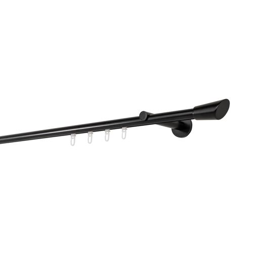 4066866177948 - Ondeco - Gardinenstange auf Maß Innenlauf 20mm Rag 1-lauf Vorhangstange Wandträger 12cm Stilgarnitur Gleiter für Vorhänge - Schwarz - 230cm 4066866177948 - Ondeco - Gardinenstange auf Maß Innenlauf 20mm Rag 1-lauf Vorhangstange Wandträger 12cm Stilgarnitur Gleiter für Vorhänge - Schwarz - 230cm