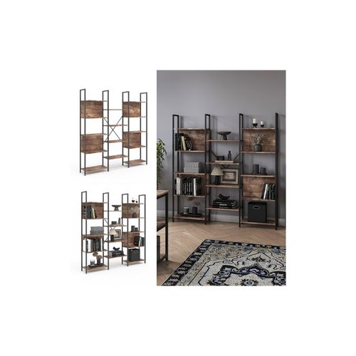 4066731412068 - Bücherregal Fyrk Eiche rustikal 158 x 1665 cm mit offenen Fächern Vicco 4066731412068 - Bücherregal Fyrk Eiche rustikal 158 x 1665 cm mit offenen Fächern Vicco