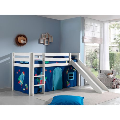 5420070228046 - VIPACK - Spielbett Pino inkl Rutsche mit Textilset Vorhang Astro Ausf Kiefer massiv weiß lackie 5420070228046 - VIPACK - Spielbett Pino inkl Rutsche mit Textilset Vorhang Astro Ausf Kiefer massiv weiß lackie