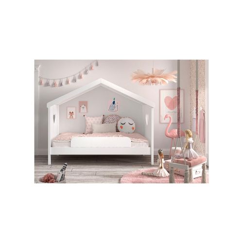 5420070239950 - Hausbett Amori mit Liegefläche 90 x 200 cm inkl Rolllattenros - versch Ausführungen-mit Absturzschutz Kiefer und MDF weiß lackiert 5420070239950 - Hausbett Amori mit Liegefläche 90 x 200 cm inkl Rolllattenros - versch Ausführungen-mit Absturzschutz Kiefer und MDF weiß lackiert