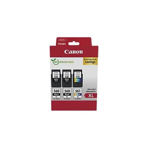 8714574679518 - PG-560XL x2 CL-561XL Multi Value Pack - 3-pack - High Yield - black colour (cyan magenta yellow) - original - ink cartridge - Tintenpatrone Farbe ( Cyan Magenta Gelb)