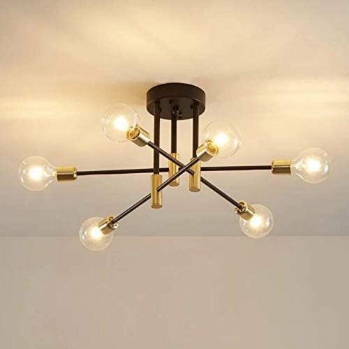 0788341954557 - Goeco - E27 Industrielle Kronleuchter Leuchte Schwarz Retro Kronleuchter Lampen Für Schlafzimmer Wohnzimmer Lampe Glühbirne nicht enthalten H?he