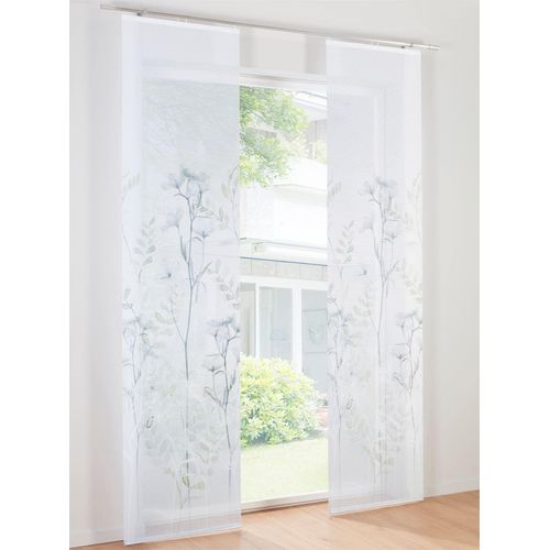 4056751500845 - Schiebegardine HEINE HOME Gr 3 grau (grau grün) B60cm H225cm Polyester Gardinen