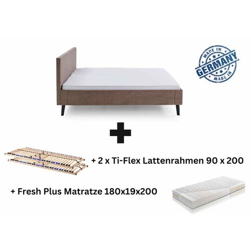 0743194010157 - Polsterbett 180 x 200 Viola Bettgestell mit Kopfteil Taupe 0743194010157 - Polsterbett 180 x 200 Viola Bettgestell mit Kopfteil Taupe