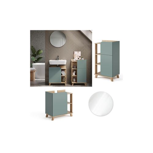 4066731401833 - Badmöbel-Set Karen Blau-Grau 3 Teile mit Midischrank Vicco 4066731401833 - Badmöbel-Set Karen Blau-Grau 3 Teile mit Midischrank Vicco