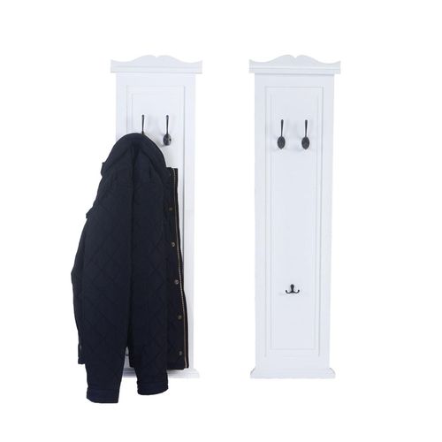 4057651153766 - 2er-Set Garderobe H33 Wandgarderobe Garderobenpaneel Wandhaken Holz 109x28x4cm ~ weiß lackiert 4057651153766 - 2er-Set Garderobe H33 Wandgarderobe Garderobenpaneel Wandhaken Holz 109x28x4cm ~ weiß lackiert