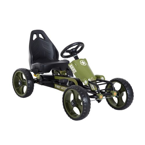 4250871252268 - Kinder Go Kart mit Handbremse grün 105 x 54 x 61 cm (LxBxH) Tretauto Tretfahrzeug Kinderfahrzeug Spielzeug