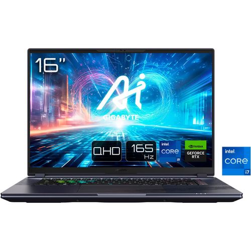 4719331759810 - GIGABYTE Gaming-Notebook AORUS 16X 9KG-43DEC54SH Notebooks Gr 16 GB RAM 1000 GB SSD Core i7 grau (mitternacht grau) Gaming Notebooks