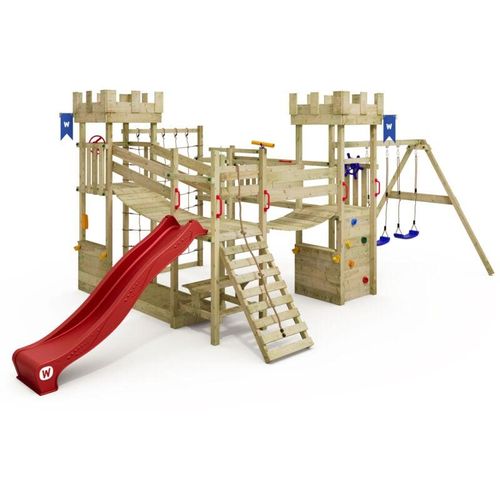 4255689913745 - Klettergerüst Smart Arch Kinderspielturm mit Kletternetz und Wackelbrücken Ritterburg riesiger Sandkasten Ladentheke Picknicktisch Kletterwand