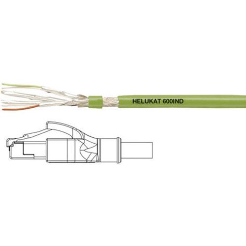 4064161271637 - Helukabel 806619 RJ45 Netzwerkkabel Patchkabel CAT 6a S FTP 100 m Grün PUR-Mantel Geflechtschirm Folienschirm flexibler Innenleiter 1 St